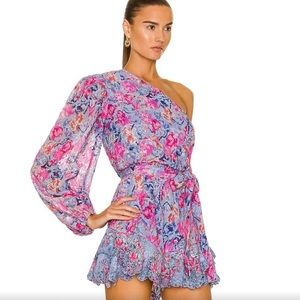 Hemant & Nandita One Shoulder Eyelet Dress